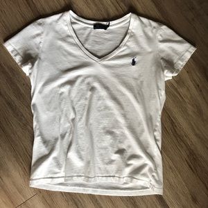 White Polo Ralph Lauren Vneck Tshirt
